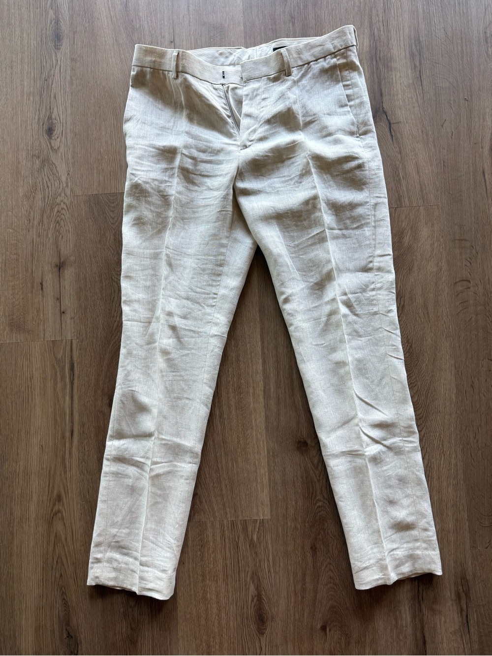 H&M Slim Fit Trousers in Light Beige